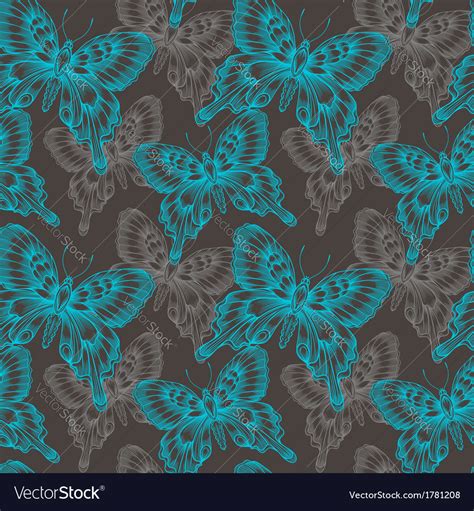 Bright seamless pattern with blue decorative Vector Image