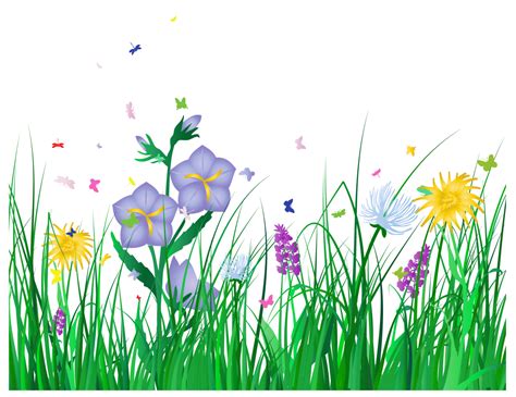 Transparent Grass and Flowers Clipart | Gallery Yopriceville - High ...