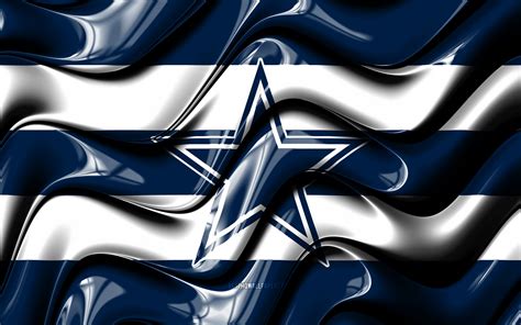 Download wallpapers Dallas Cowboys flag, 4k, blue and white 3D waves ...