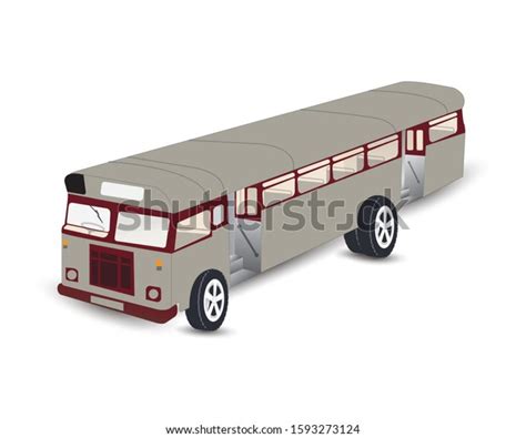 Old Bus Vector Drawing By Illustration 스톡 벡터(로열티 프리) 1593273124 ...