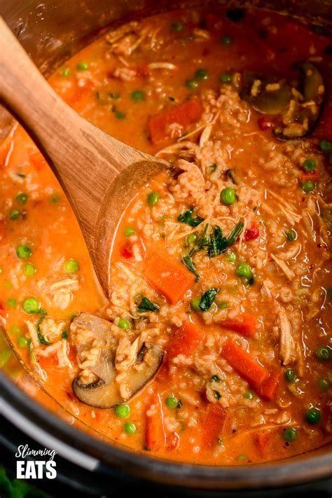 Instant Pot Thai Chicken Rice Soup | Slimming Eats - Slimming Eats