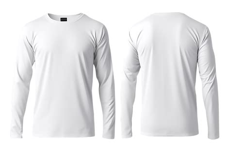 Long sleeve plain white t-shirt mockup isolated on transparent ...