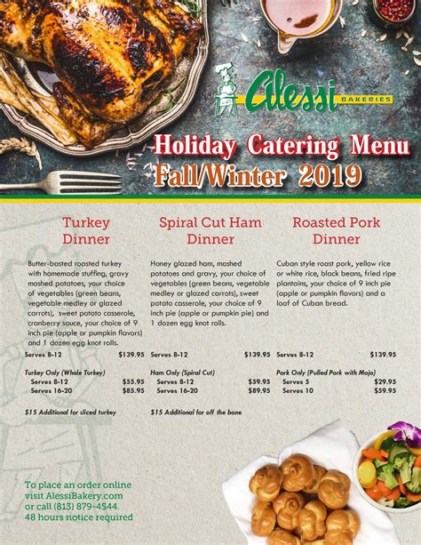 Holiday Catering Menu - Alessi Bakery