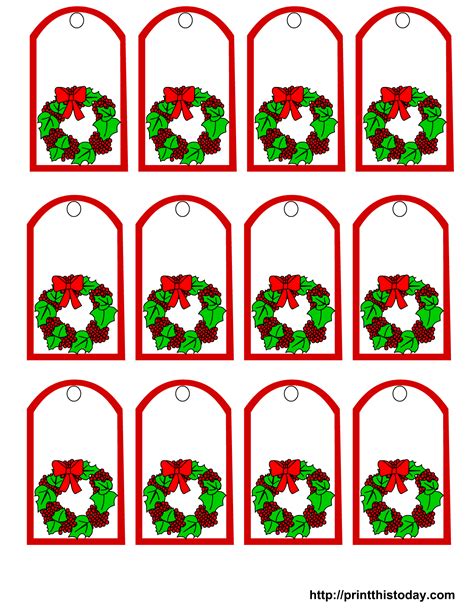 Large Christmas Gift Tags Printable