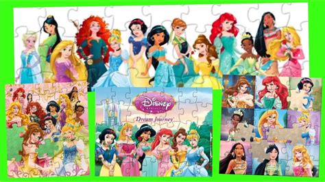 ALL Disney Princess Jigsaw Puzzle Games Activity for kids - YouTube