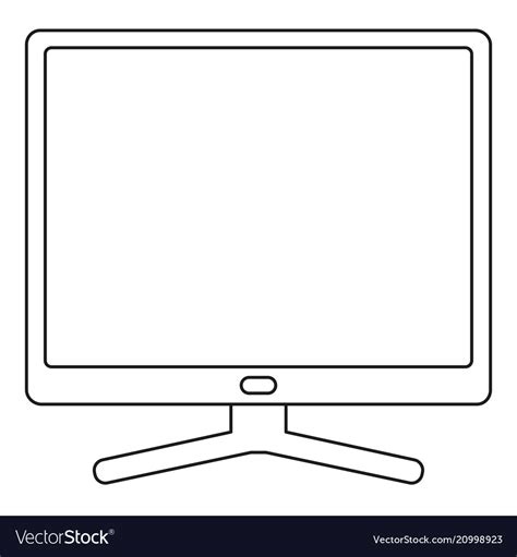 Line art black and white pc display Royalty Free Vector