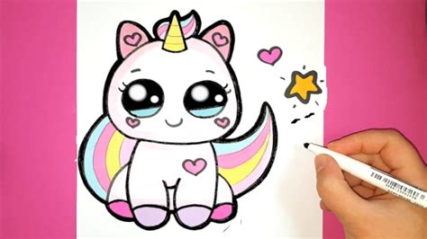 Comment dessiner un bébé licorne mignon - SUPER FACILE - DESSINS HEUREUX