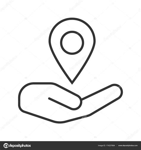 Open hand with map pinpoint icon — Stock Vector © bsd #174237664