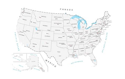 United States Map with Capitals - GIS Geography