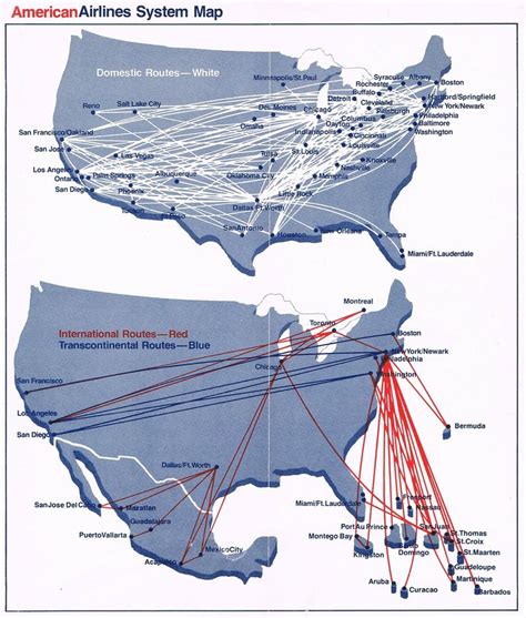 American Airlines January 15, 1980 Route Map | Route map, American ...