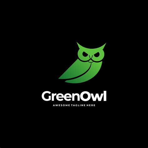 Vector Logo Illustration Green Owl Gradient Colorful Style. 7965694 ...