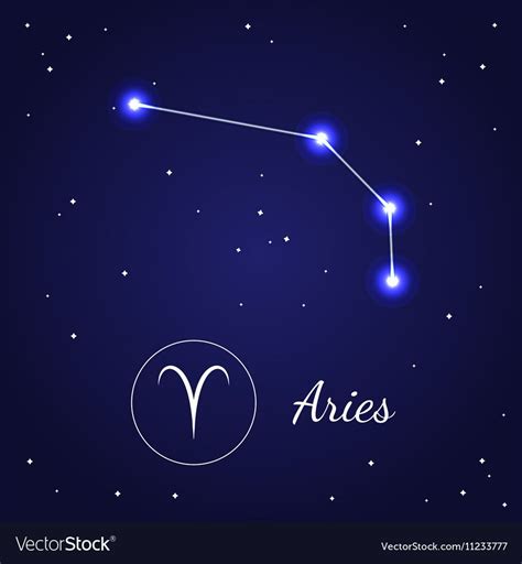 Aries Zodiac Sign Stars on the Cosmic Sky. Vector illustration ...