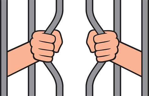 Prison break - hands holding bars 2387499 Vector Art at Vecteezy