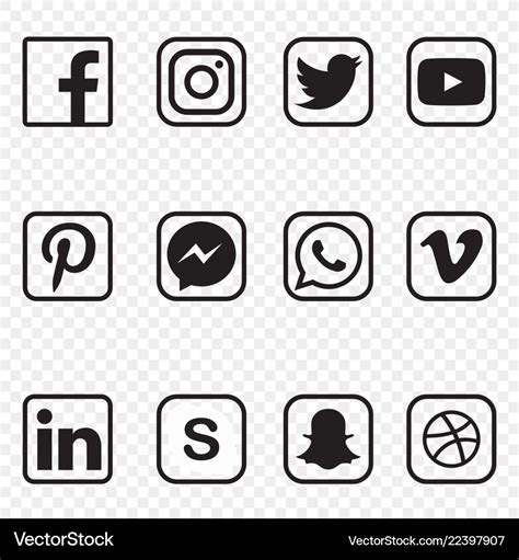 Social Media Icons Vector Free Commercial Use - Printable Form ...