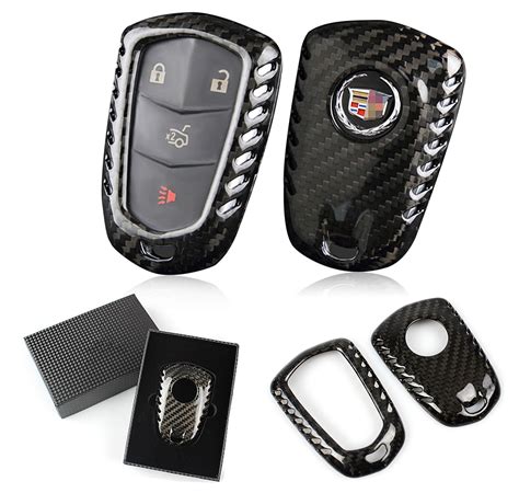 Carbon Fiber Keyless Fob Smart Key Case Cover For Cadillac