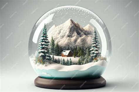 Premium AI Image | Snow globe with landscape inside with mountains ...