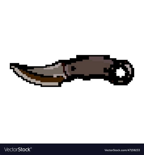 Metal military knife game pixel art Royalty Free Vector