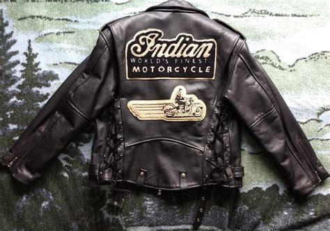 Leather Motorcycle Jacket with Indian Motorcycle patches $280 or best ...