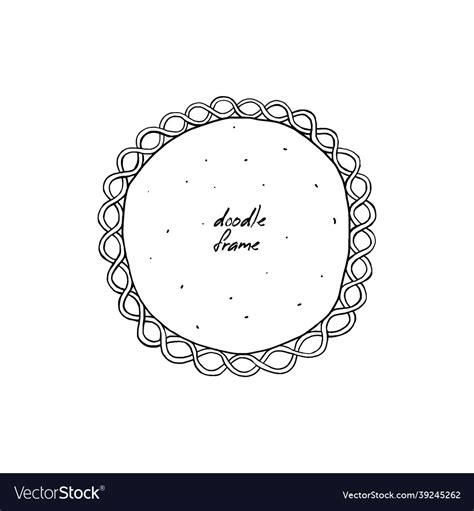 Free hand drawn circle with swirling ornament Vector Image