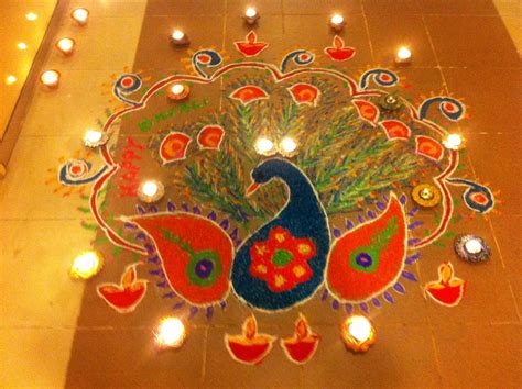 #2017 Happy Diwali Rangoli Designs Peacock Patterns Flowers Images ...