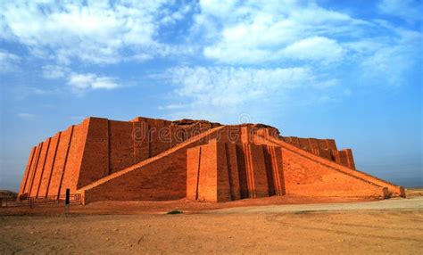 Restored Ziggurat in Ancient Ur, Sumerian Temple, Iraq Stock Image ...