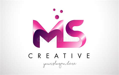 MS Letter Logo Design with Purple Colors and Dots Stock Vector ...