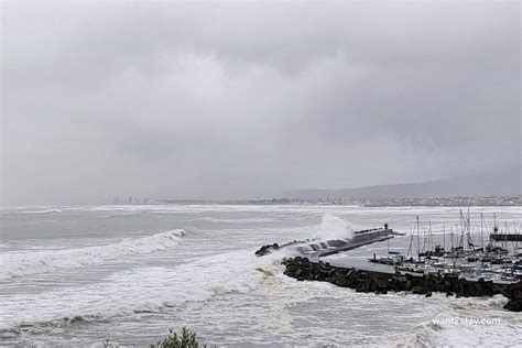 Spring high tide hits Bikini Beach in Gordons Bay