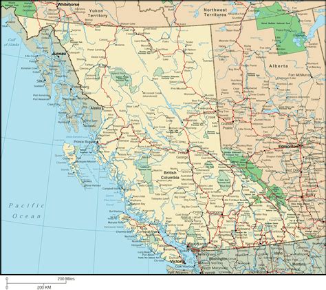 Map Of Alberta And Bc