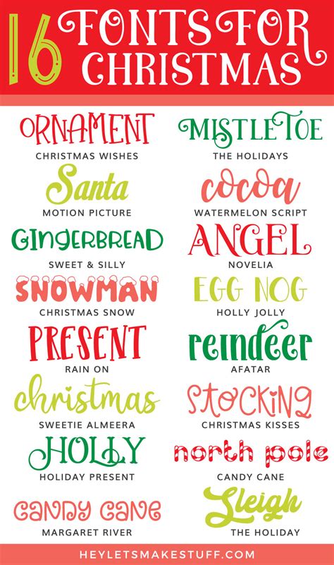 Cheap and Free Christmas Fonts for Cutting Machines - Hey, Let's Make Stuff