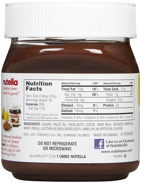 30 Nutrition Facts Label For Nutella - Labels Database 2020