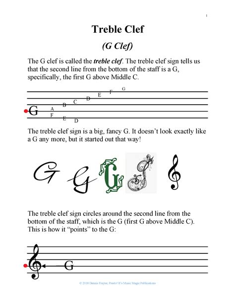 Treble Clef Note Worksheet – E Street Light