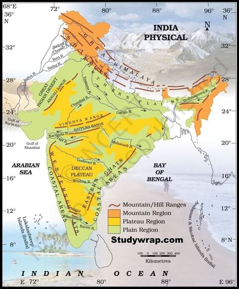 Map Of Mountain Ranges In India