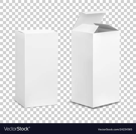 Empty tall box cardboard cosmetic boxes Royalty Free Vector