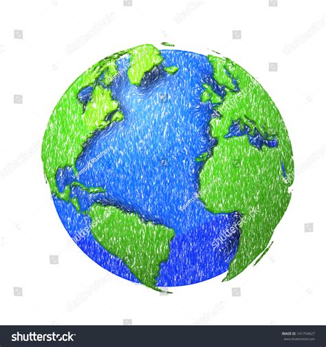 Globe World Eps10 Vector Illustrationpencil Sketch Stock Vector ...