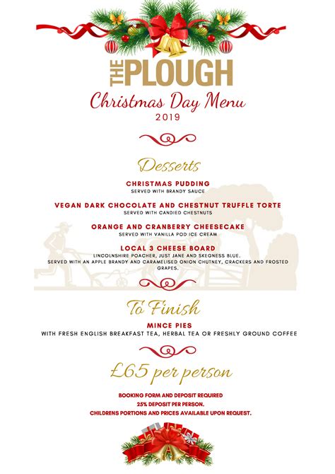 Christmas Day Menu — The Plough