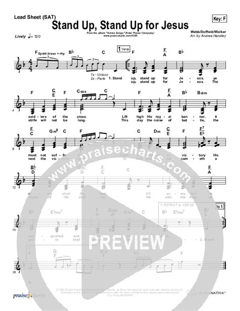 Stand Up Stand Up For Jesus Sheet Music PDF (Kids Praise Company ...