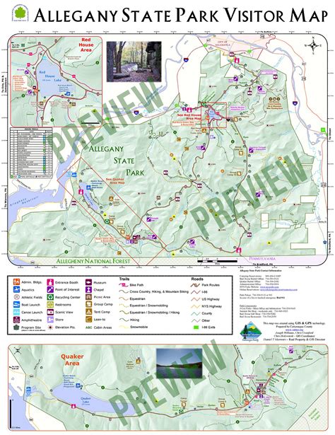 This is the most extensive and detailed map of Allegany State Park. It ...