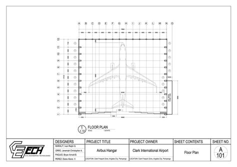 Hangar Airbus Architectural Plans - CETech | Civil Engineering Innovations