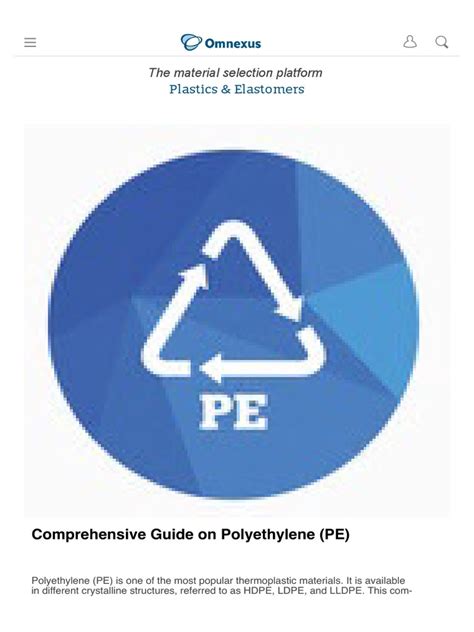 Polyethylene (PE) - Properties, Uses & Application | PDF | Polyethylene ...