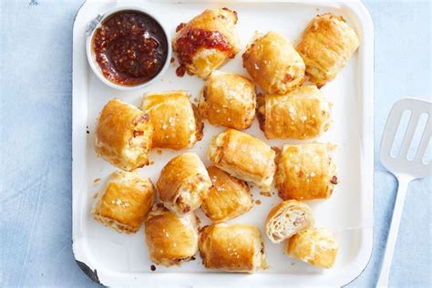 Mini cheese and bacon 'sausage' rolls recipe