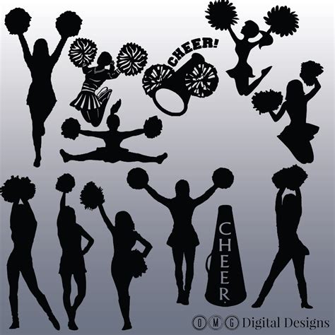 cheer clipart black and white silhouette 20 free Cliparts | Download ...