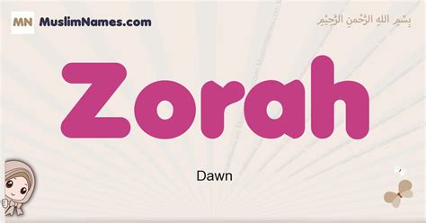 Zorah Meaning, Arabic Muslim name Zorah Meaning