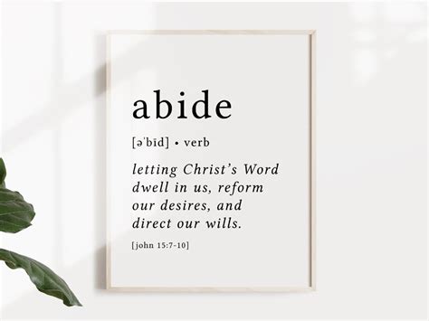 Abide Print / Definition Print / Bible Print / Abide With Me / | Etsy ...