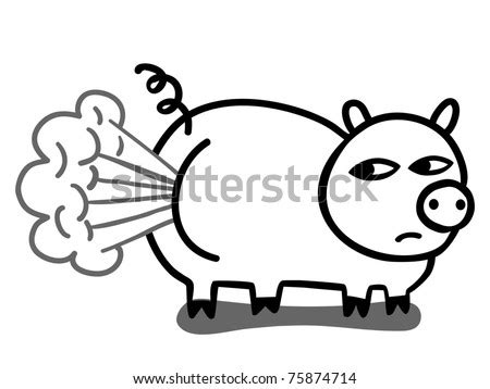 Farting cloud pig - stock vector