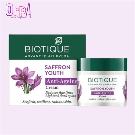 Biotique Saffron Youth Anti-Ageing Cream - 50g - Orpa