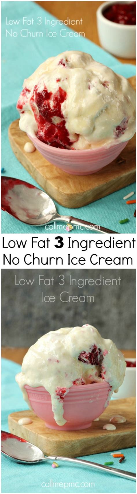 Low Fat 3 Ingredient No Churn Ice Cream