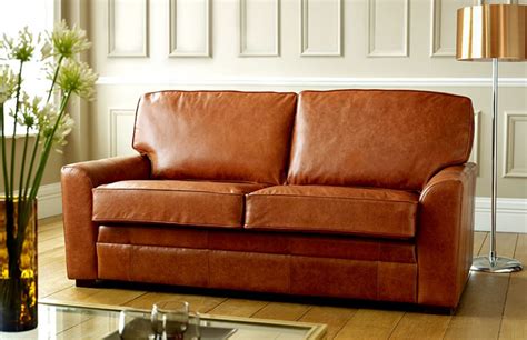 3 Seater Sofa Bed | London Tan Leather Sofa Bed| Leather Sofas