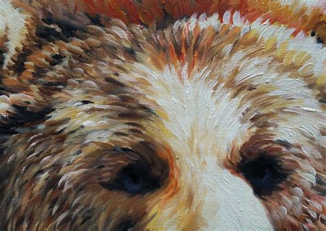 Hand Painted Brown Bear Oil Painting On Canvas Modern | Etsy