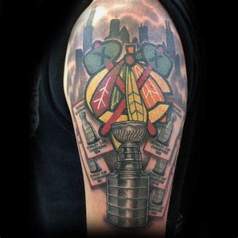 40 Chicago Blackhawks Tattoo Designs For Men - Hockey Ink Ideas