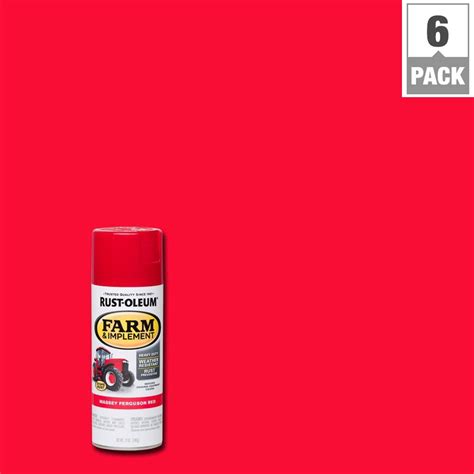 Rust-Oleum 12 oz. Farm and Implement Massey Ferguson Red Spray Paint (6 ...